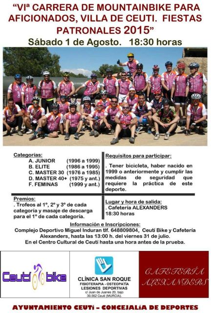 La 'Carrera de Mountain Bike' de aficionados vuelve a su cita con las Fiestas Patronales de Ceutí