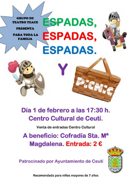 El grupo local 'Teace' representará en Ceutí para toda la familia 'Espadas, espadas, espadas y picnic'
