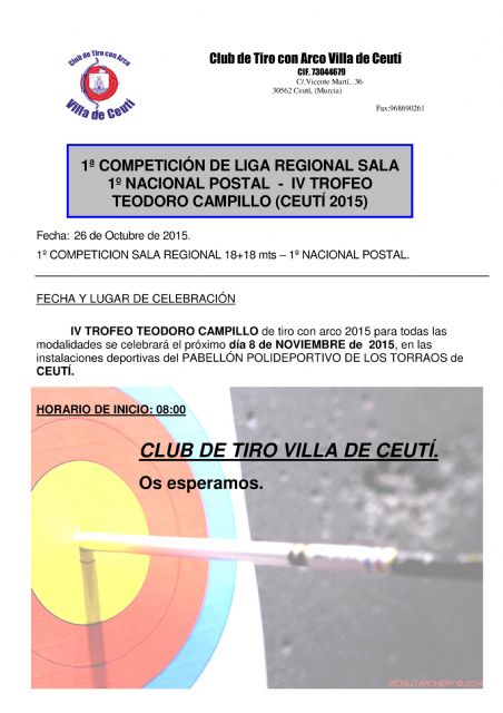 El 'Trofeo Teodoro Campillo' de tiro con arco celebrará su cuarta edición en Ceutí